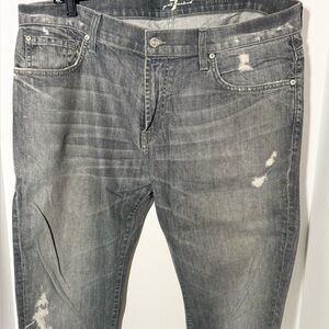 7 For All Mankind Men's Relaxed Black Jeans